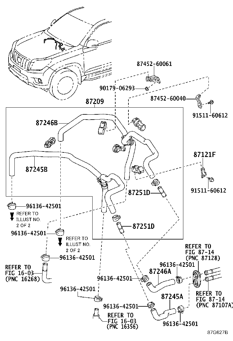 87245-60G90 HOSE, HEATER WATER, OUTLET A product image