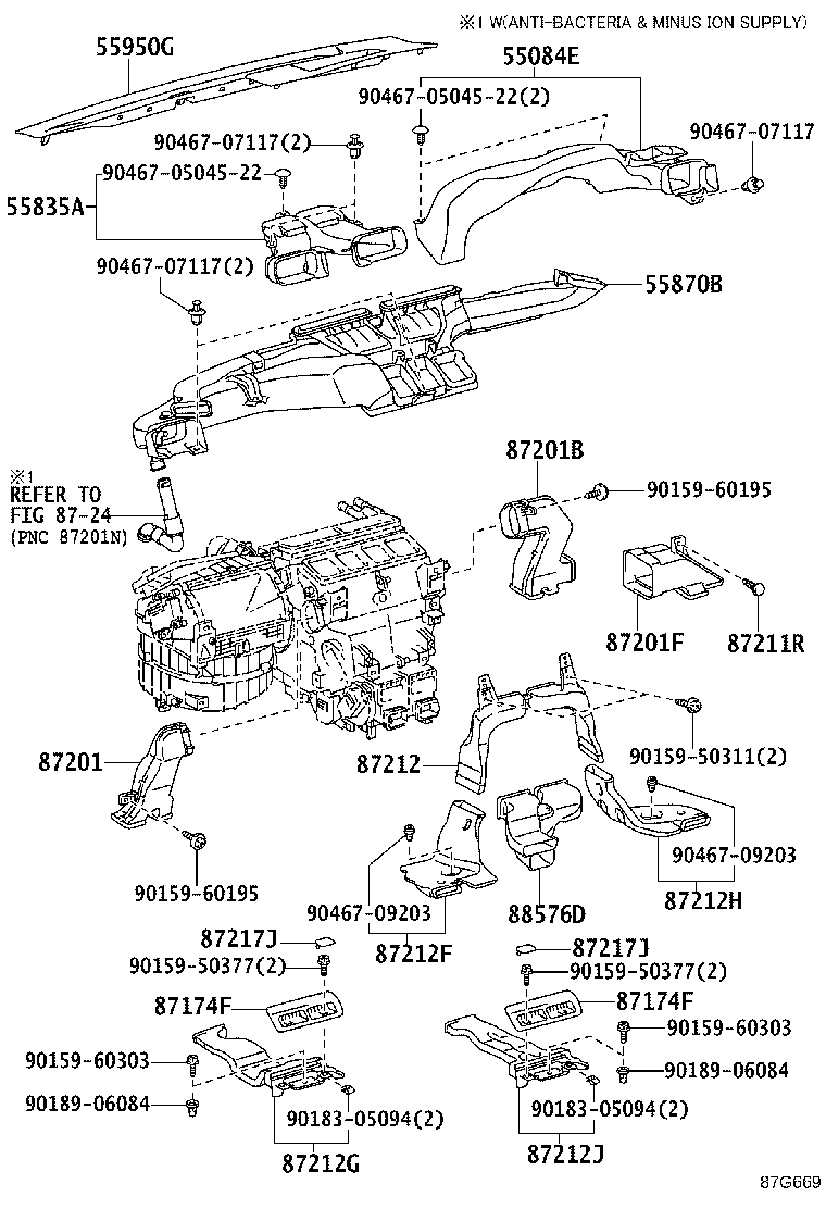 55870-60050 DUCT ASSY, HEATER TO REGISTER product image