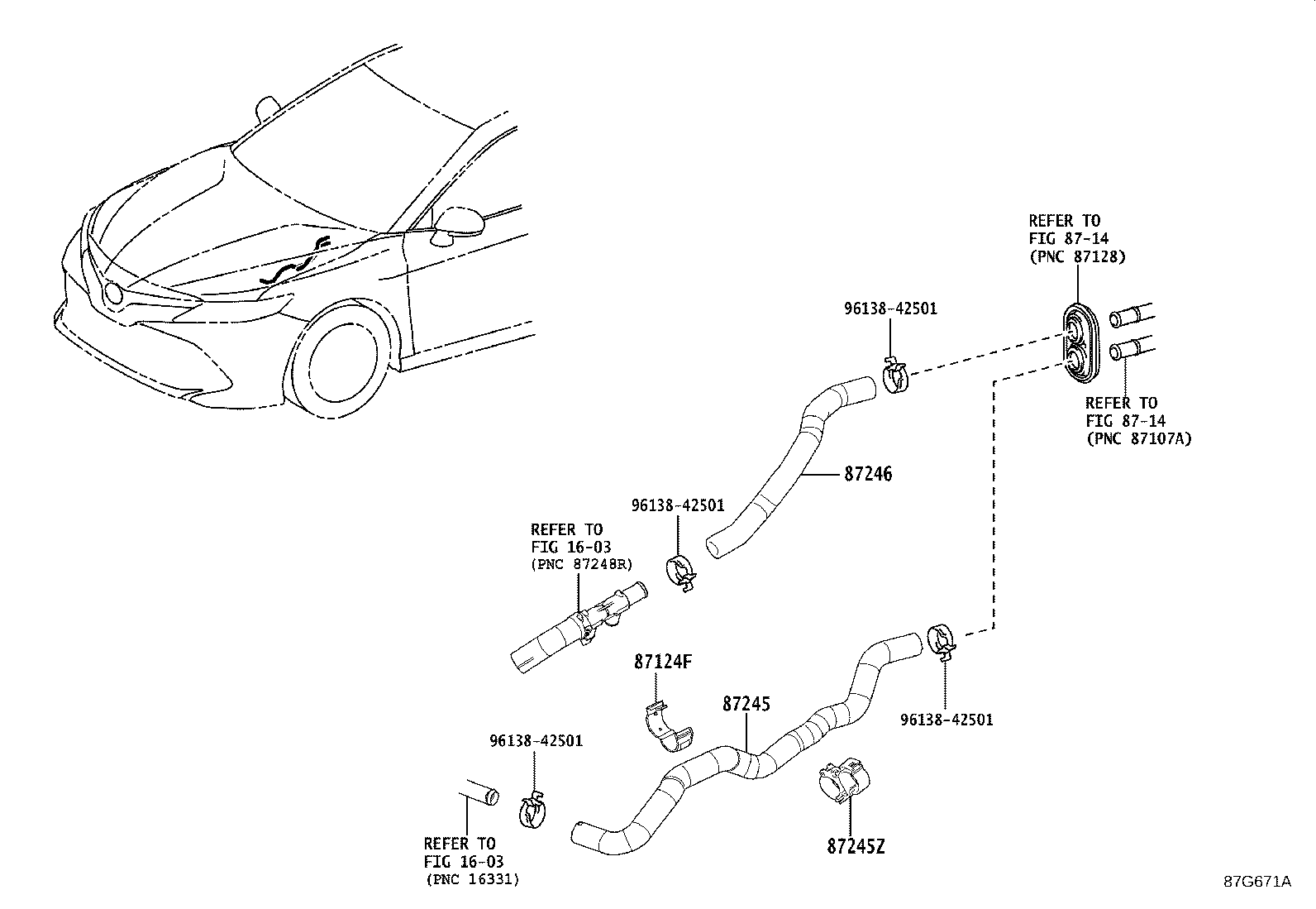 87245-33860 HOSE, HEATER WATER, INLET product image