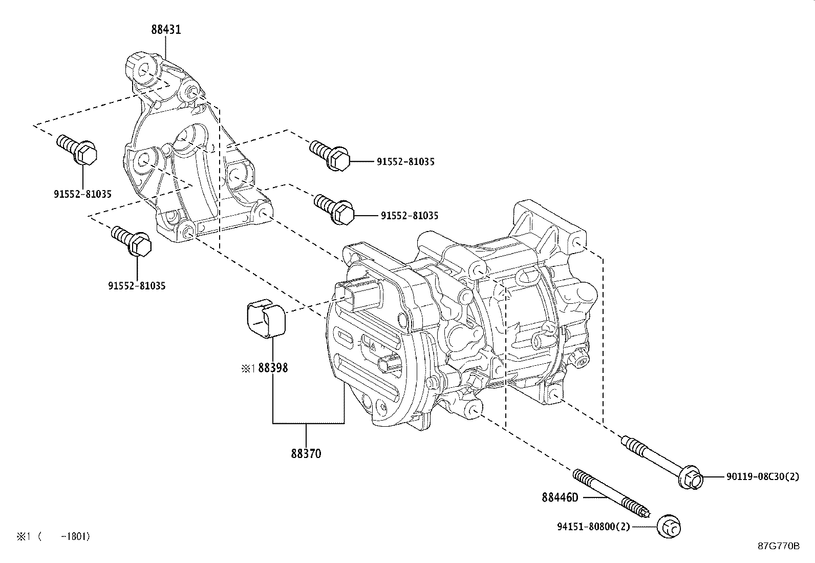 Toyota 88310-50240 COMPRESSOR ASSY, W/PULLEY