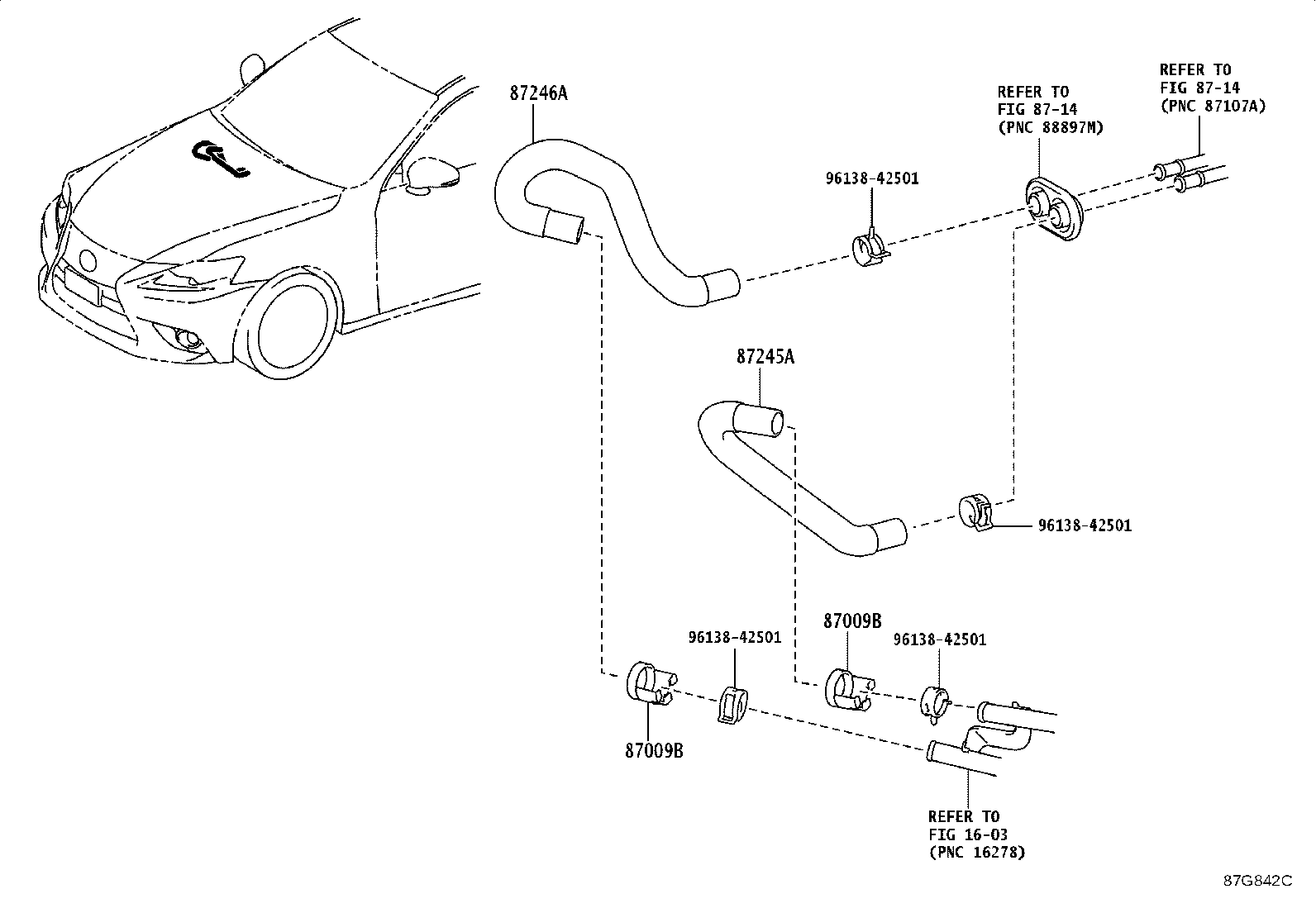 87245-30D30 HOSE, HEATER WATER, OUTLET A product image