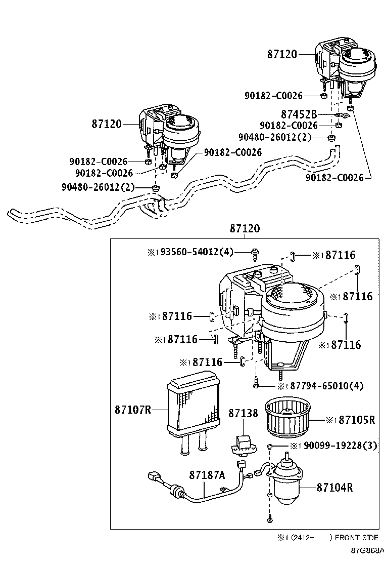 87110-0S050 HEATER ASSY, REAR product image