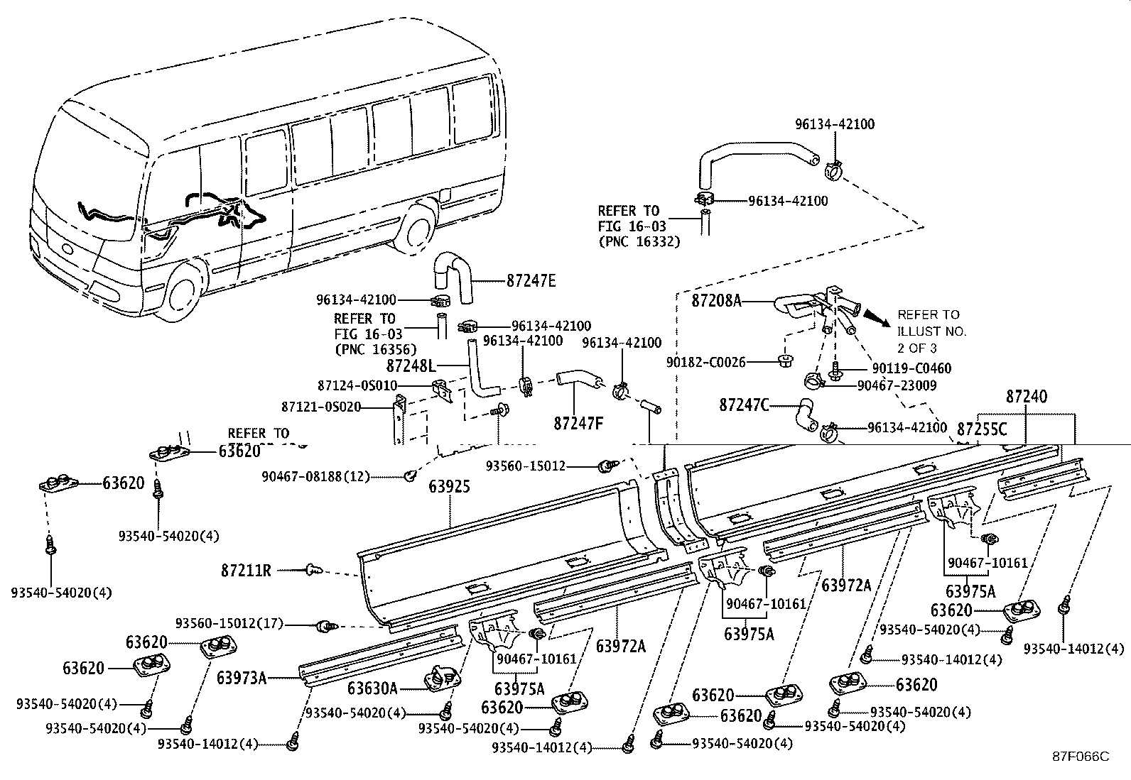 87245-0S170 HOSE, REAR HEATER WATER INLET, E(TO HEATER UNIT) product image