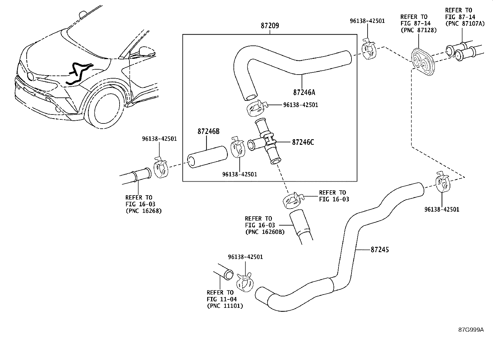 87245-F4080 HOSE, HEATER WATER, OUTLET A product image