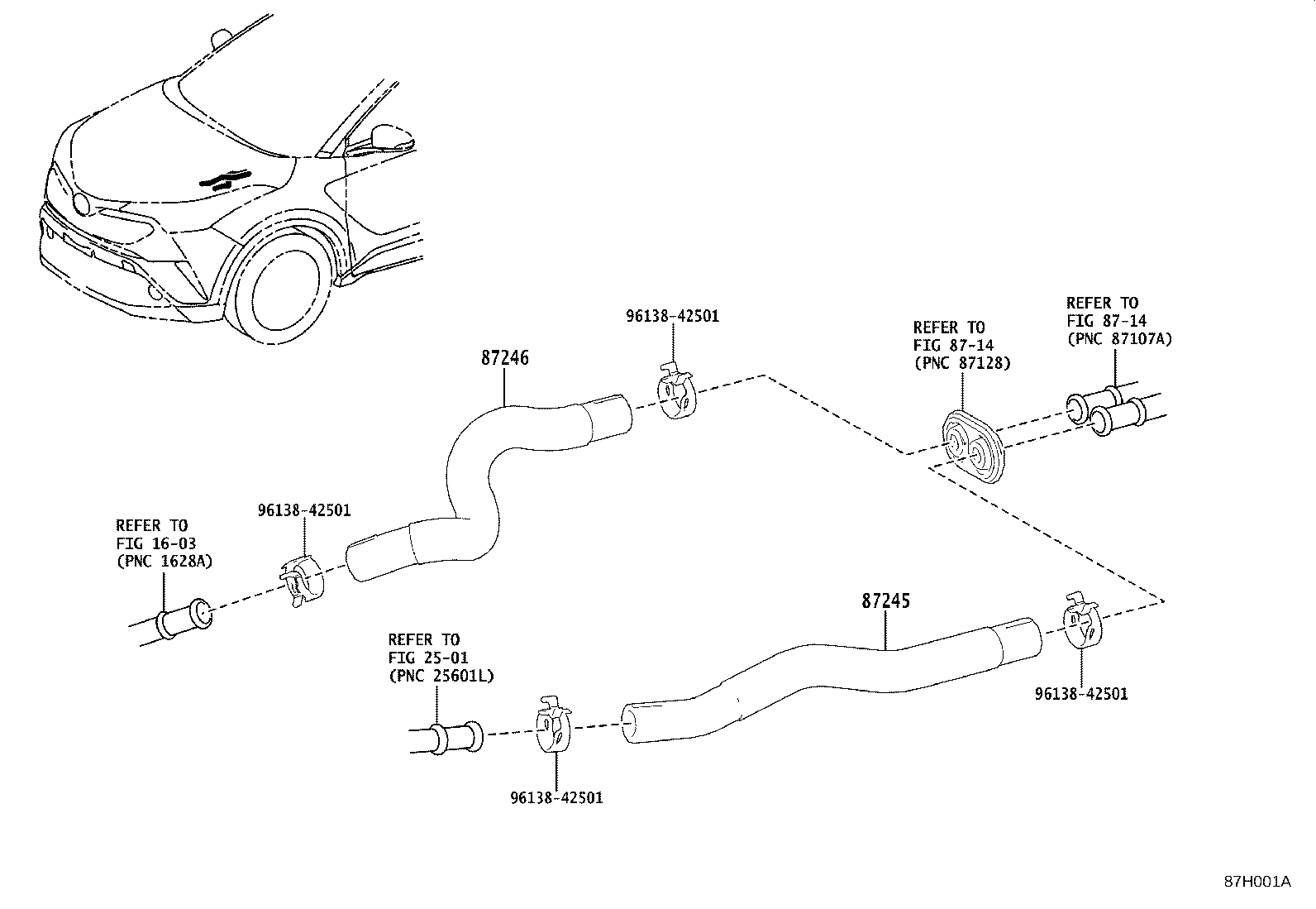 87245-F4080 HOSE, HEATER WATER, OUTLET A product image