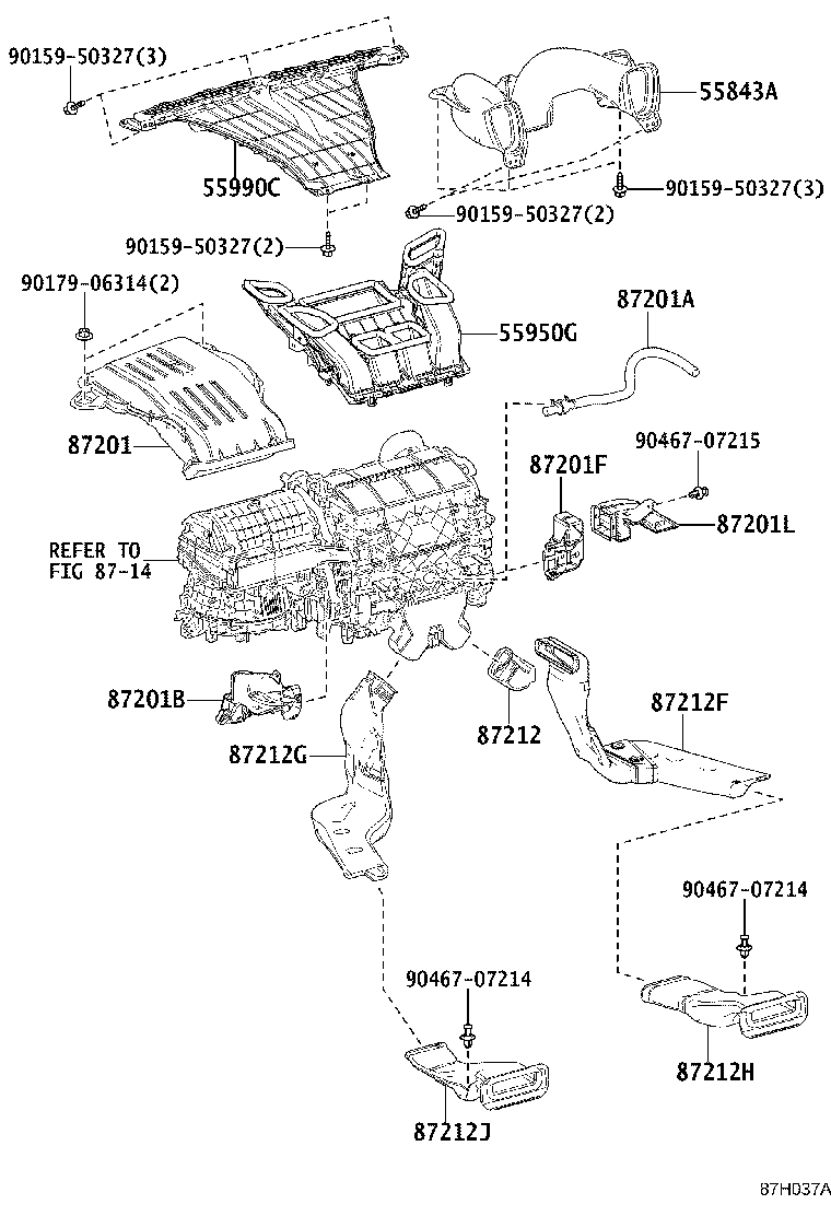 87201-58170 DUCT SUB-ASSY, AIR, NO.1 product image
