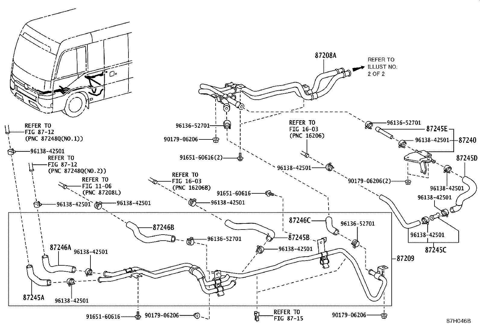 87208-36E80 PIPE SUB-ASSY, HEATER WATER, A product image