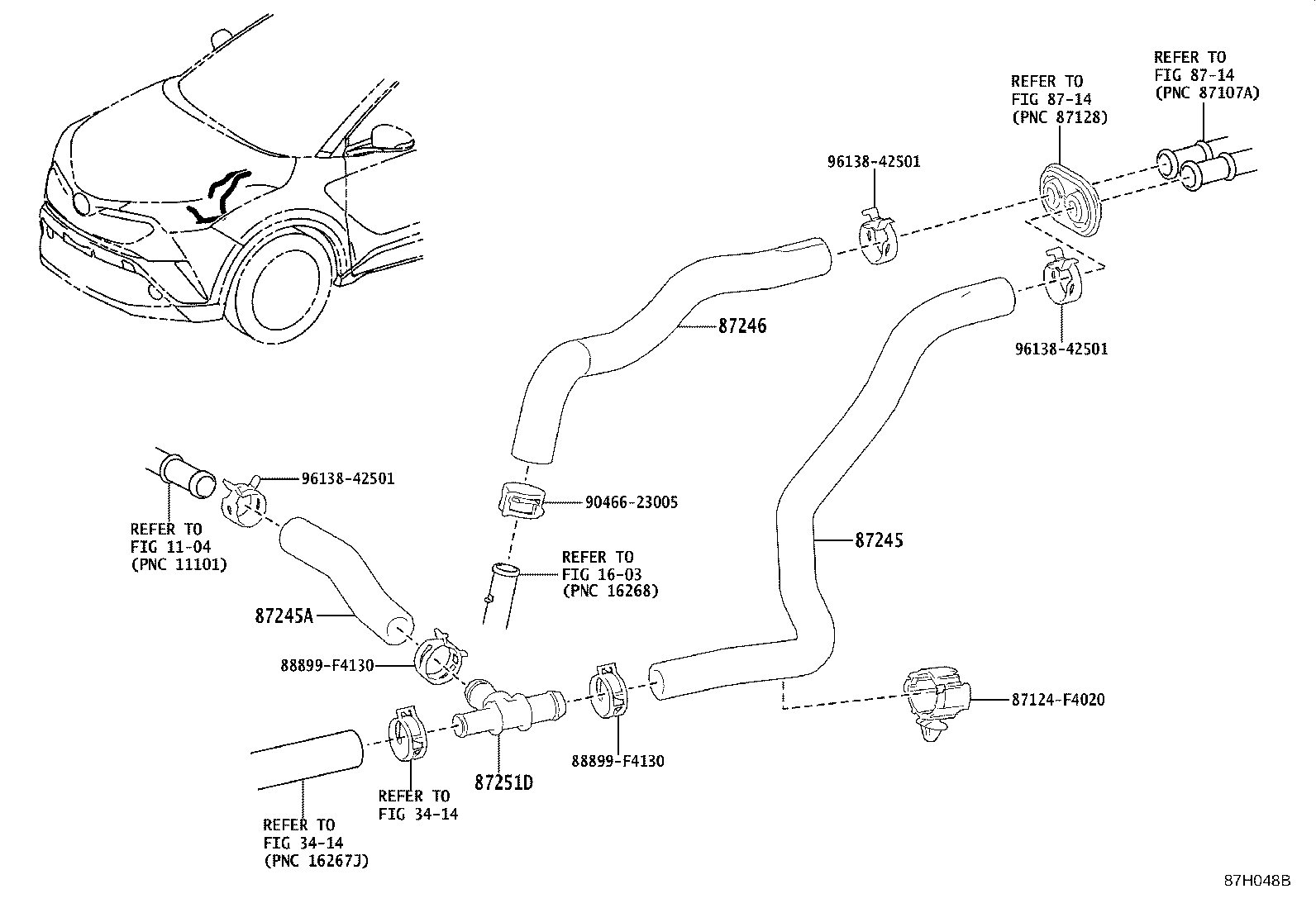 Toyota 87245-10580 HOSE, HEATER WATER, INLET A