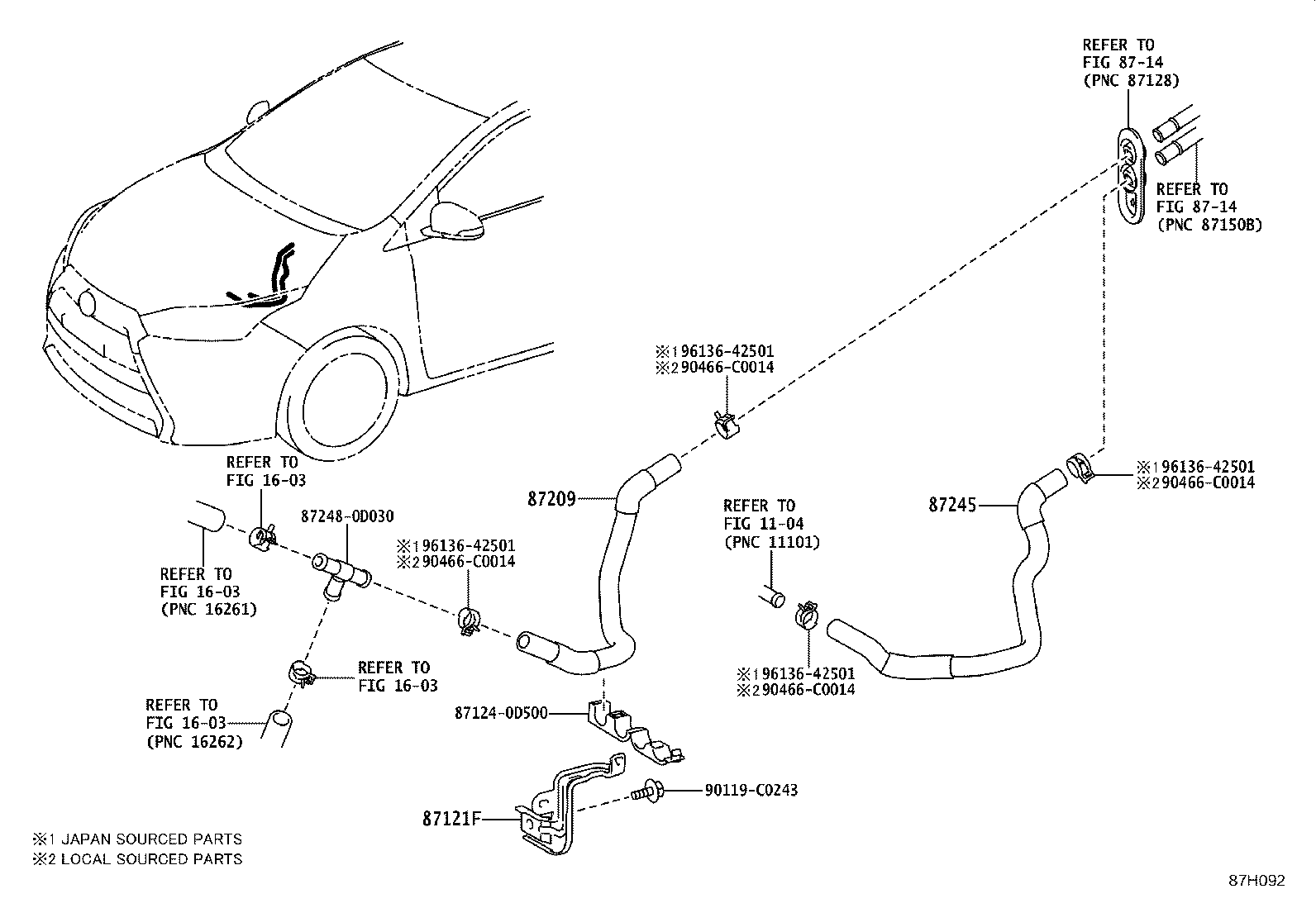 87209-0D620 HOSE, HEATER WATER, INLET product image