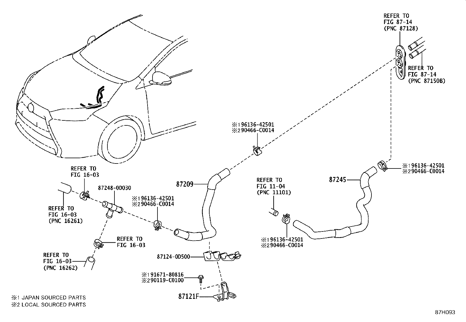 87209-0D620 HOSE, HEATER WATER, INLET product image