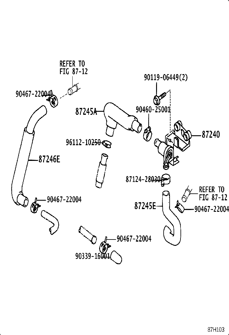 87245-2A110 HOSE, HEATER WATER, INLET A product image