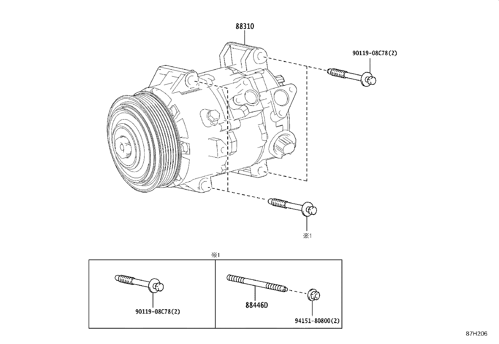 12502-36010 BRACKET, COMPRESSOR MOUNTING, NO.1 product image
