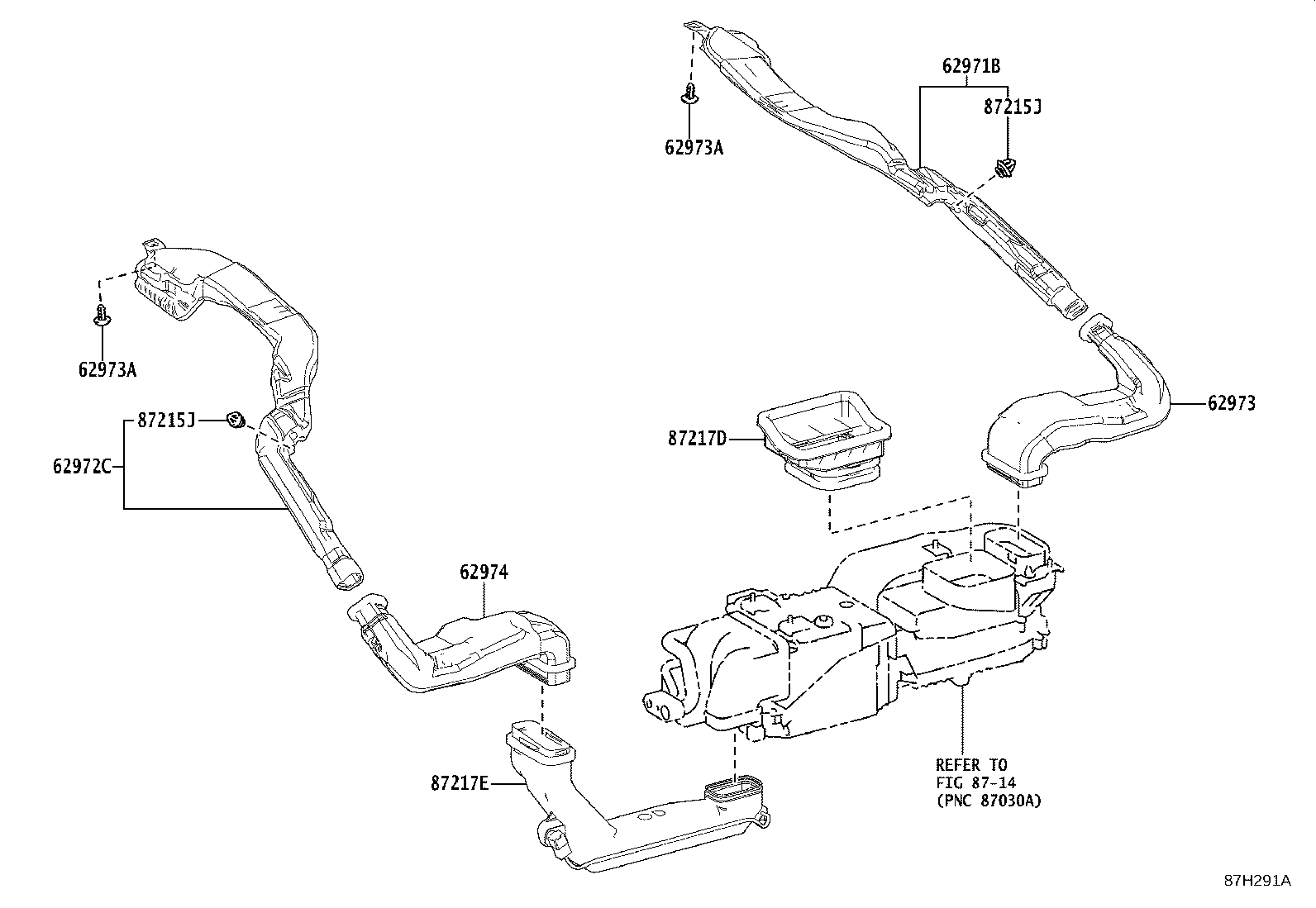 55844-30340 DUCT, HEATER TO REGISTER, NO.2 product image