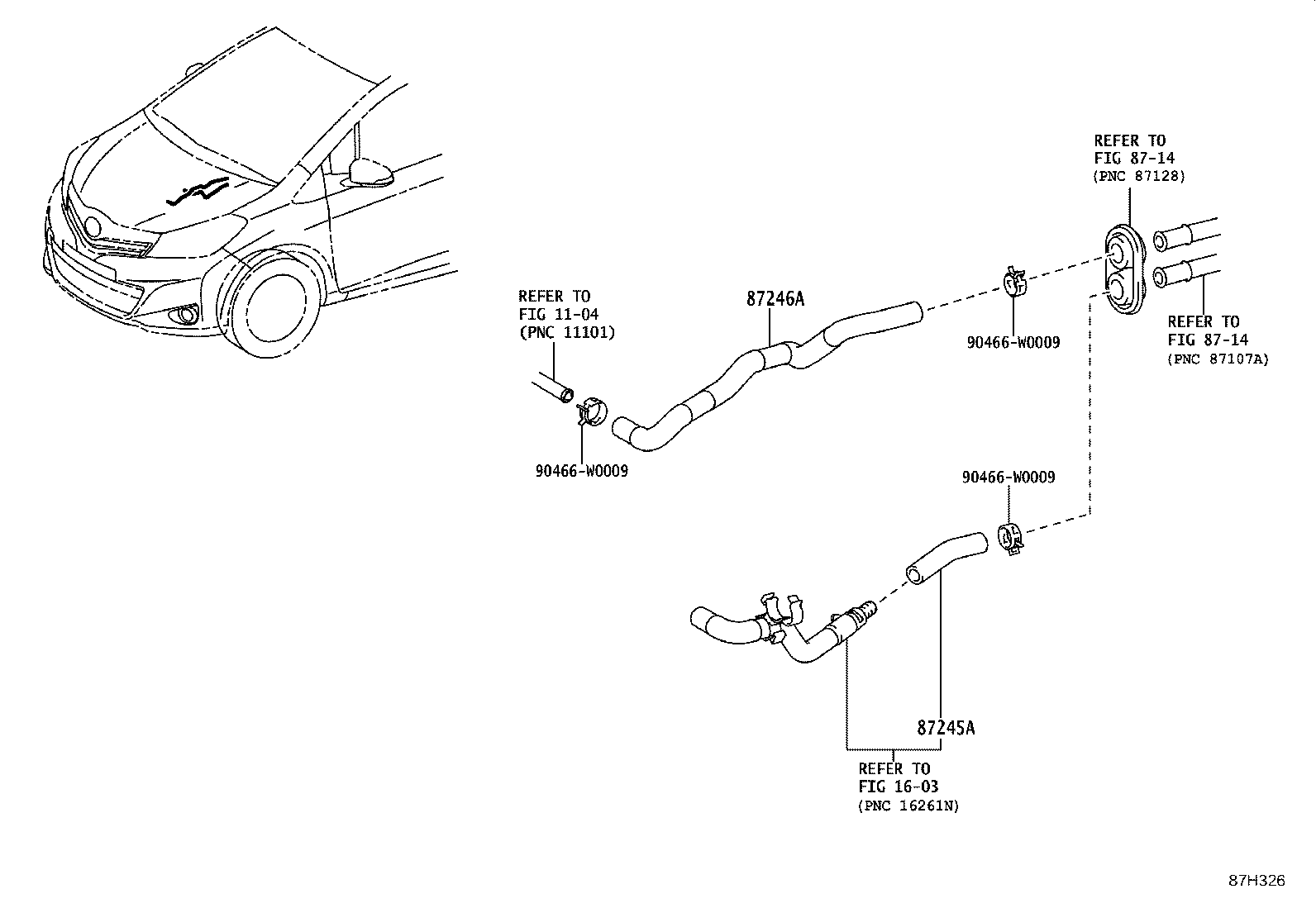 87245-0D860 HOSE, HEATER WATER, OUTLET A product image