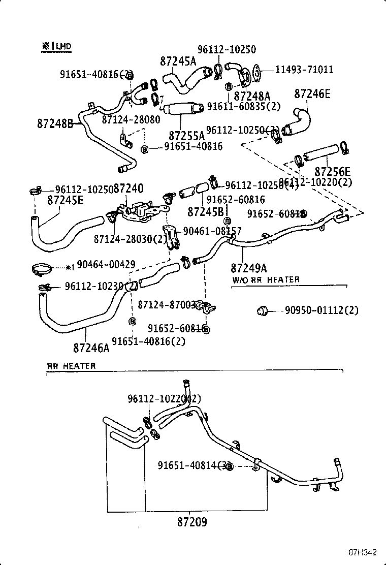 87245-28450 HOSE, HEATER WATER, OUTLET A product image