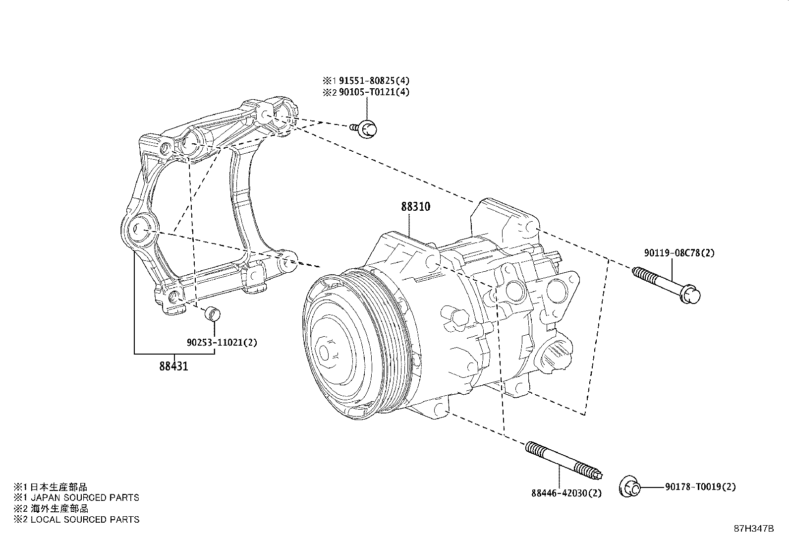 88310-06680 COMPRESSOR ASSY, W/PULLEY product image