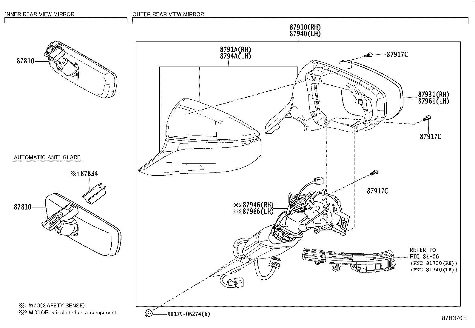 87961-76320 MIRROR OUTER, LH product image