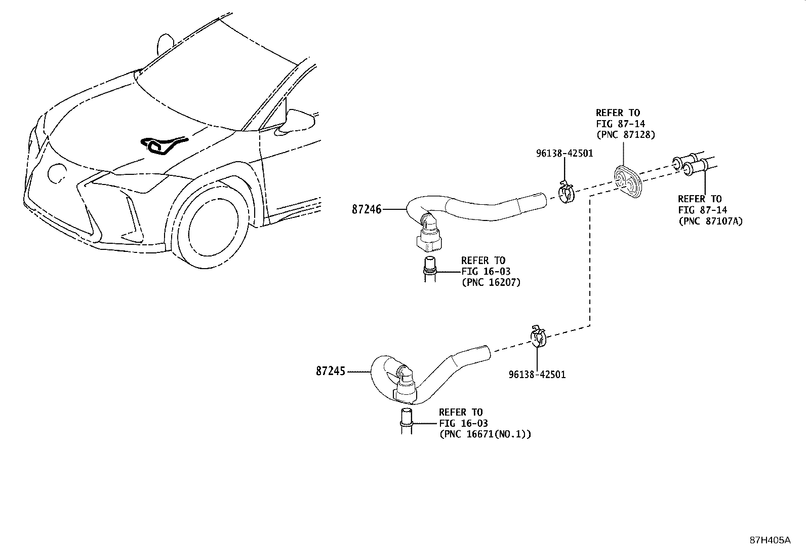 87209-12640 HOSE, HEATER WATER, INLET product image