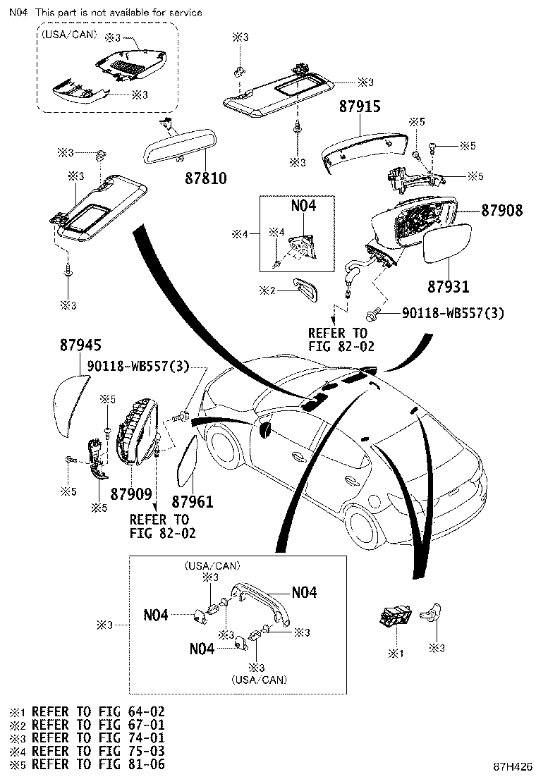 87931-WB002 OUTER MIRROR, RH product image