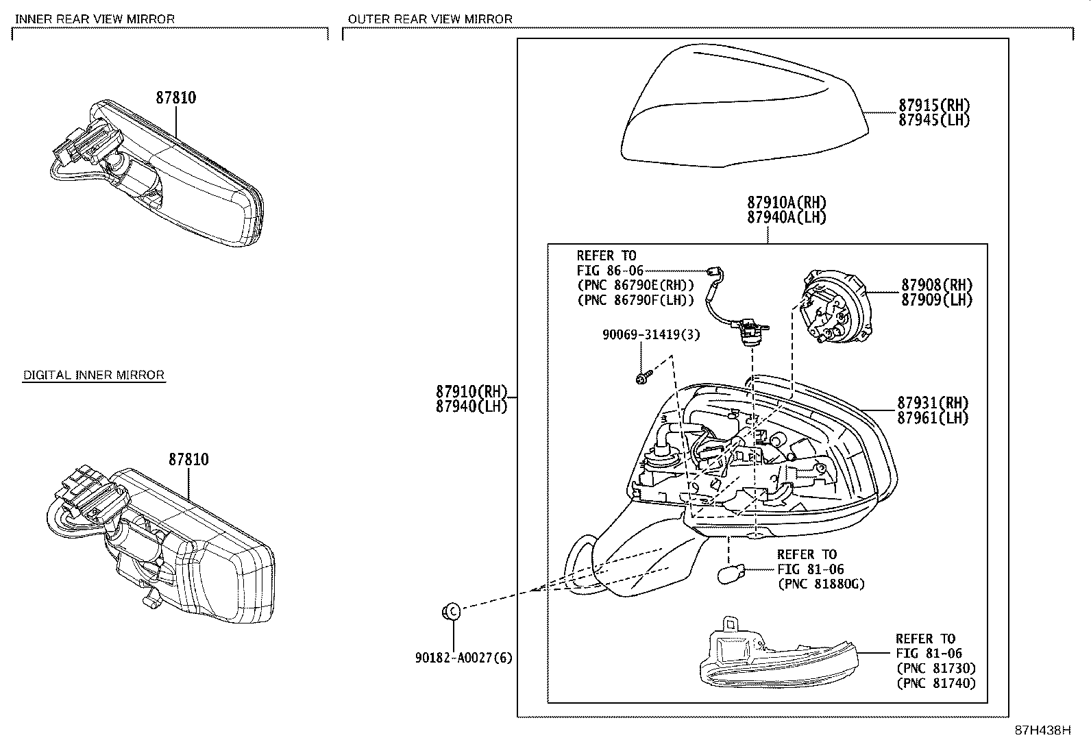 87931-0R280 OUTER MIRROR, RH product image
