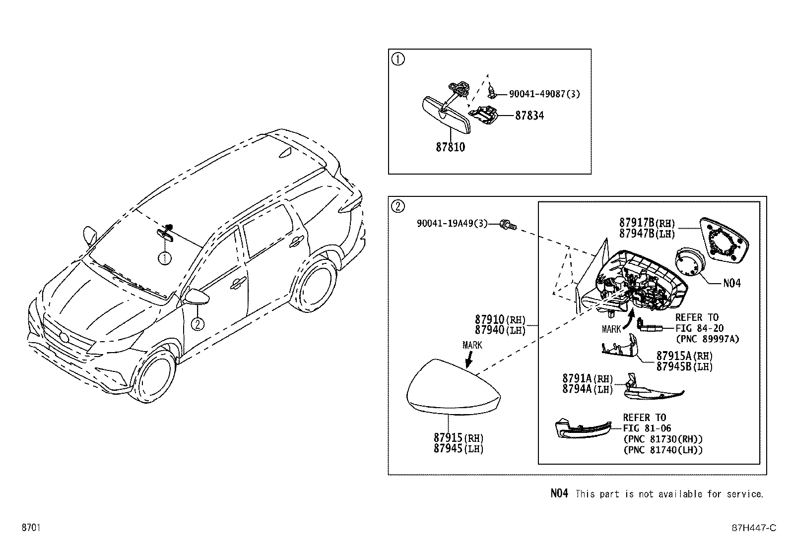 87945-BZ600 COVER, OUTER MIRROR, LH product image