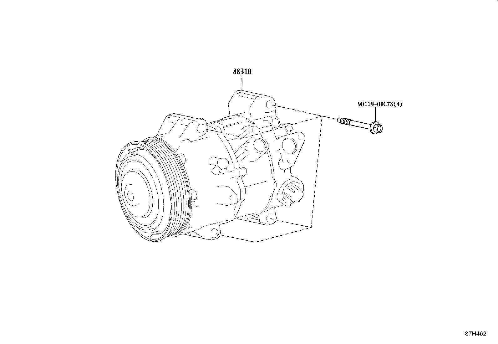 88310-42550 COMPRESSOR ASSY, W/PULLEY product image