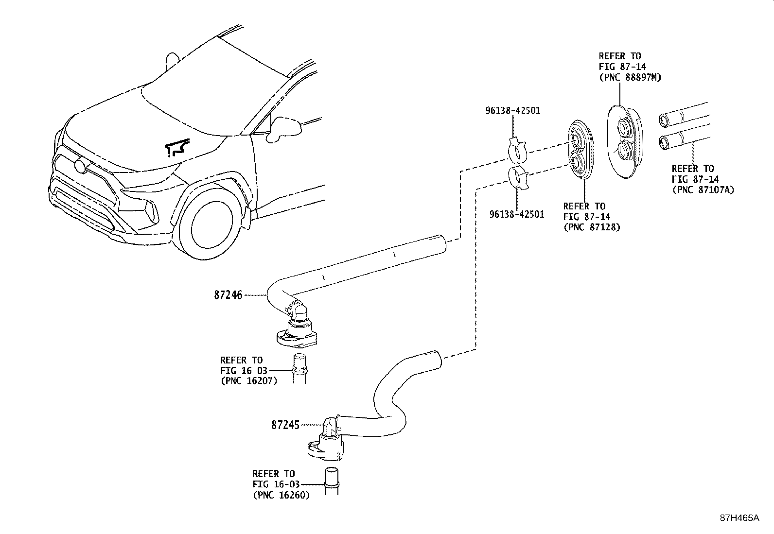 Toyota 87209-42250 HOSE, HEATER WATER, INLET