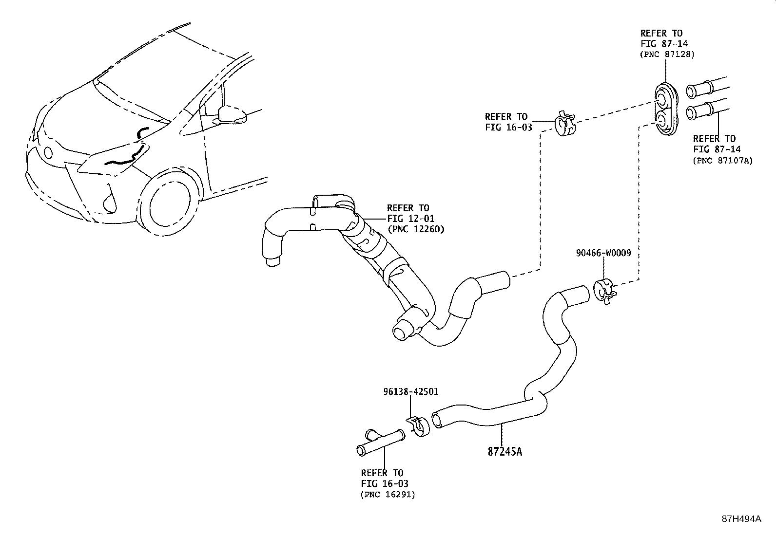 87245-0D860 HOSE, HEATER WATER, OUTLET A product image