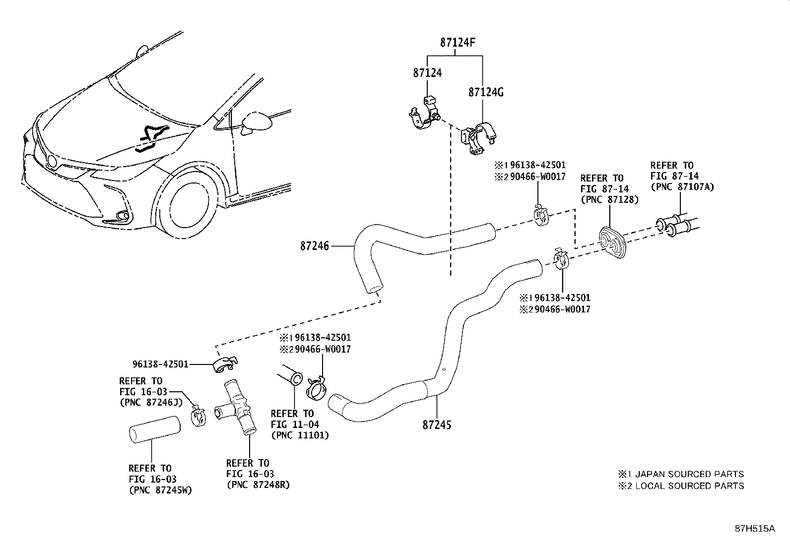 87209-47030 HOSE, HEATER WATER, OUTLET product image