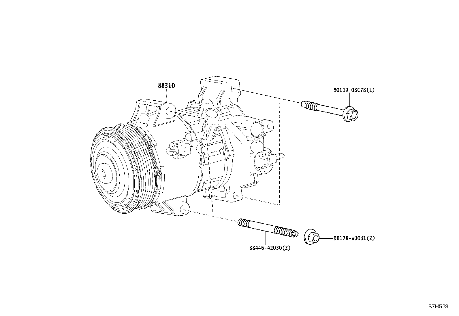 88310-02C00 COMPRESSOR ASSY, W/PULLEY product image