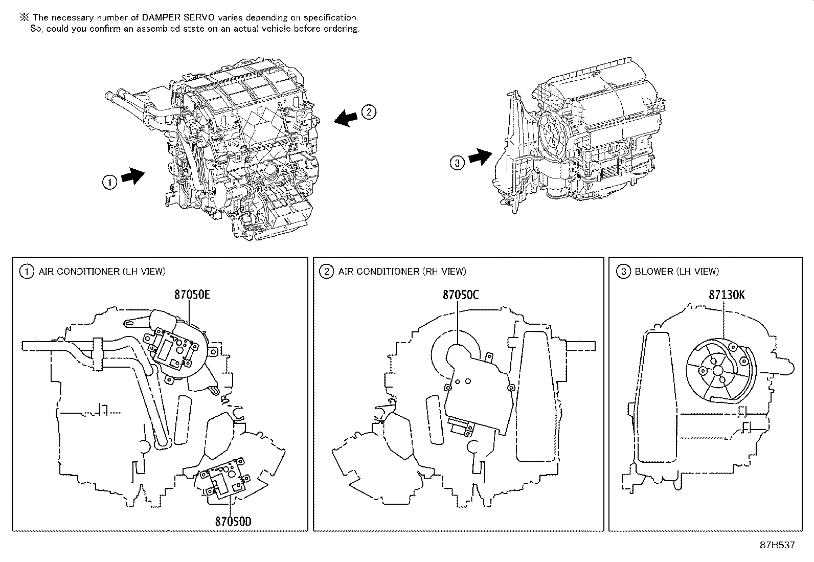 87103-02750 MOTOR SUB-ASSY, BLOWER W/FAN product image