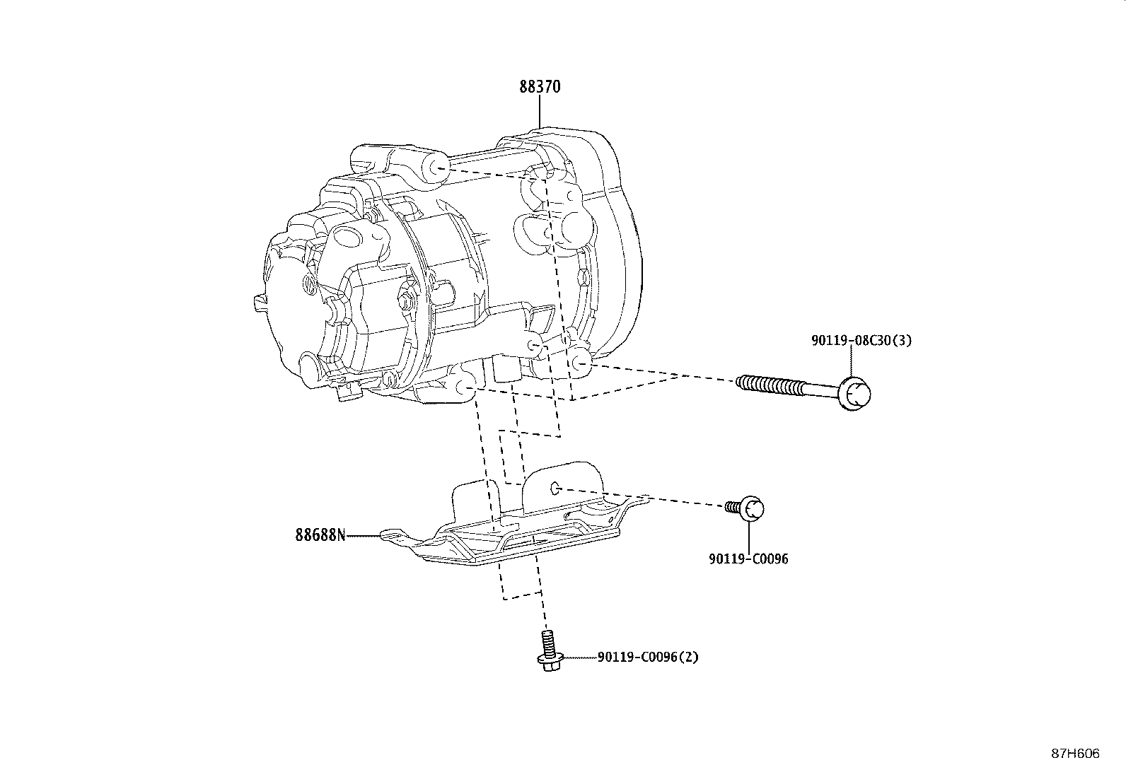 88370-02030 COMPRESSOR ASSY, W/MOTOR product image