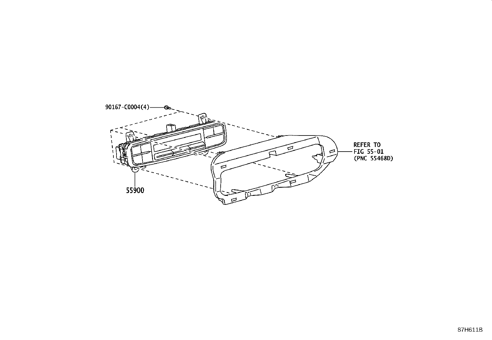 55990-02360 NOZZLE ASSY, DEFROSTER, LOWER product image