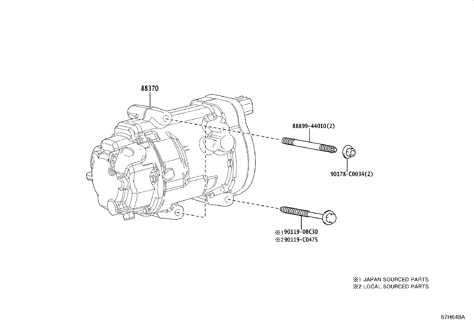 88310-07090 COMPRESSOR ASSY, W/PULLEY product image