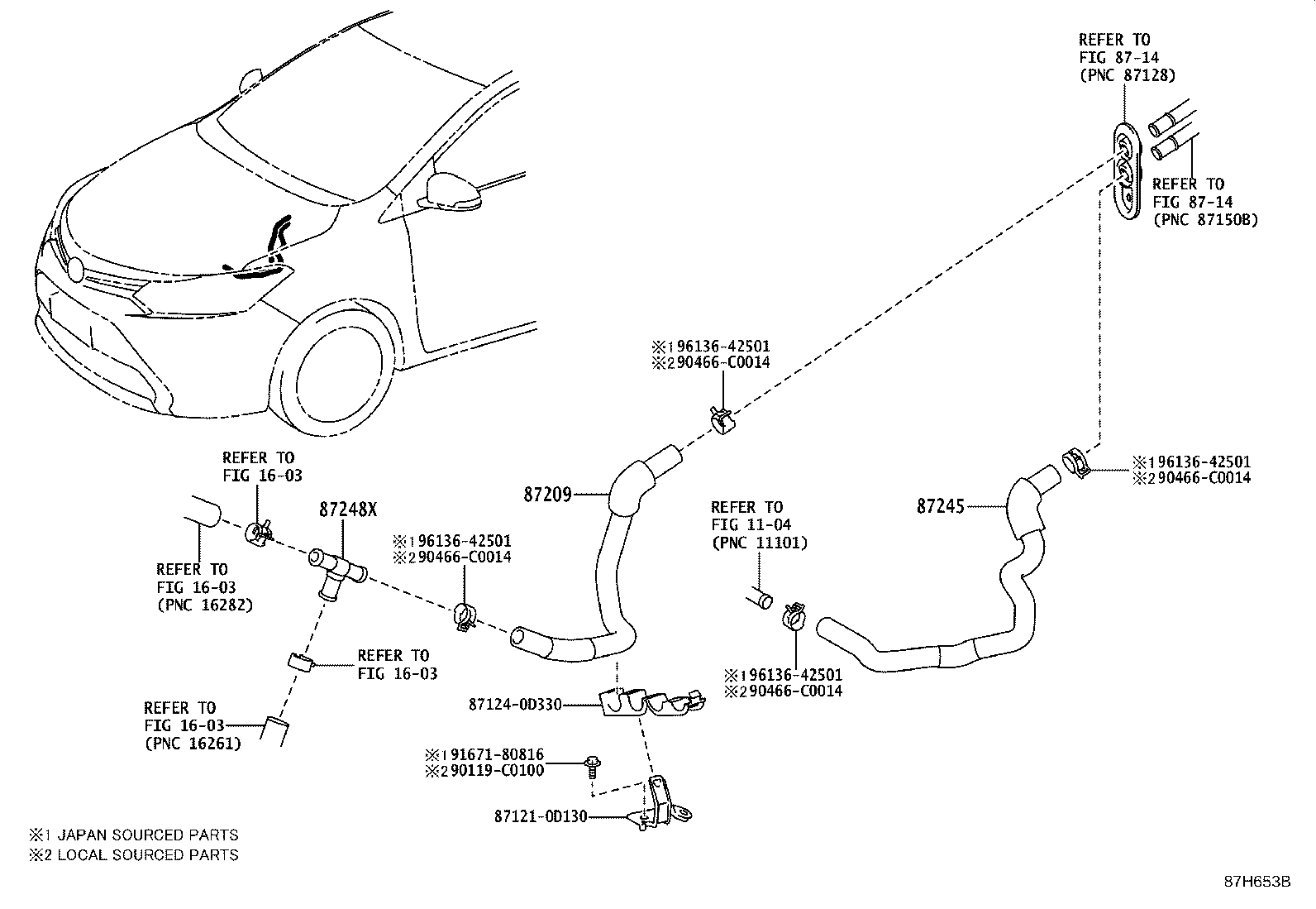 87245-0D640 HOSE, HEATER WATER, INLET product image