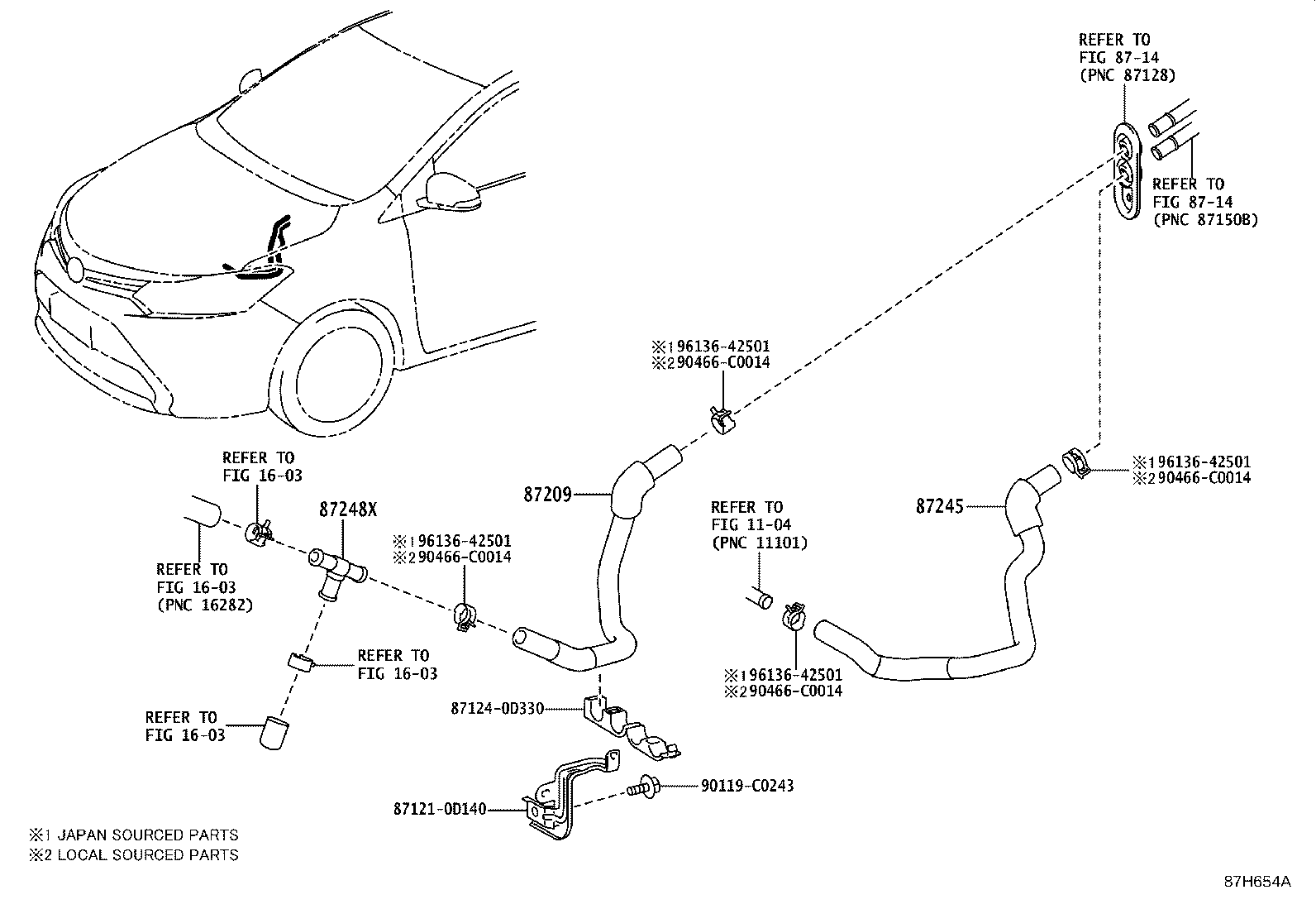 87245-0D640 HOSE, HEATER WATER, INLET product image