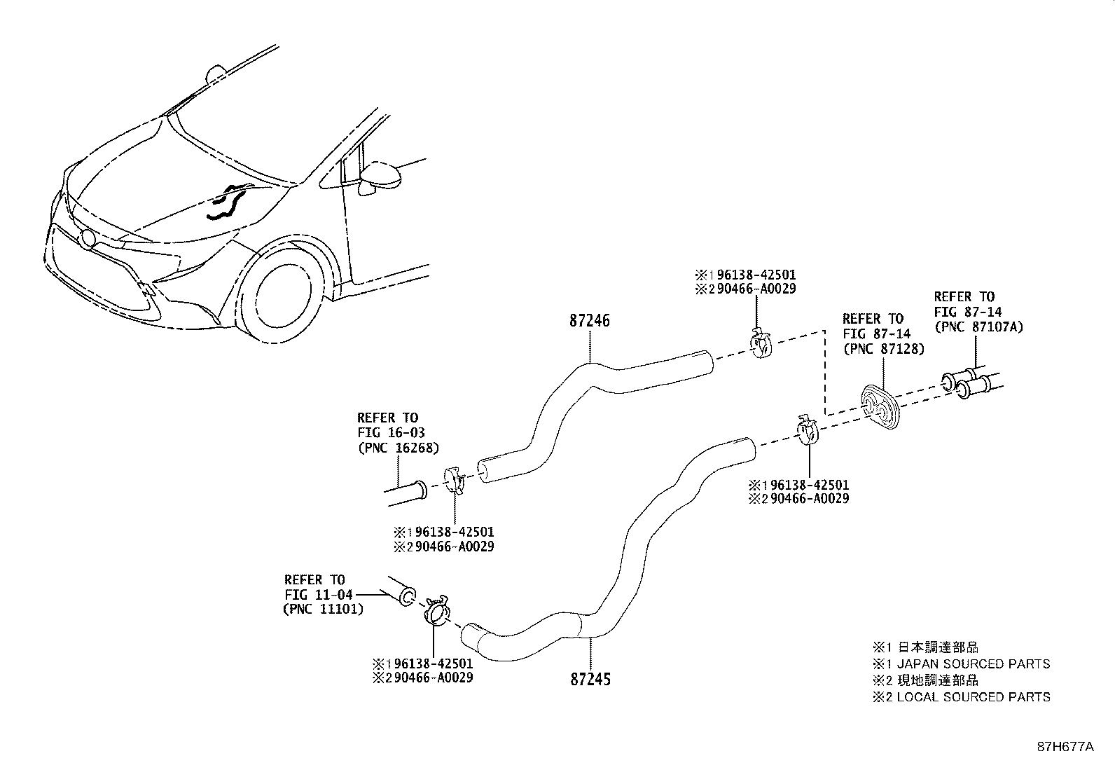 Toyota 87124-11030 CLAMP, HEATER