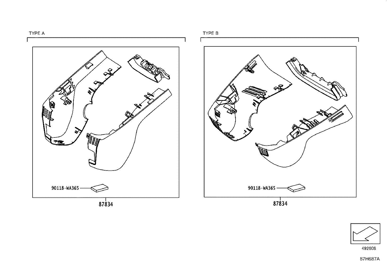 87914-WAA01 COVER, OUTER MIRROR, LOWER RH product image