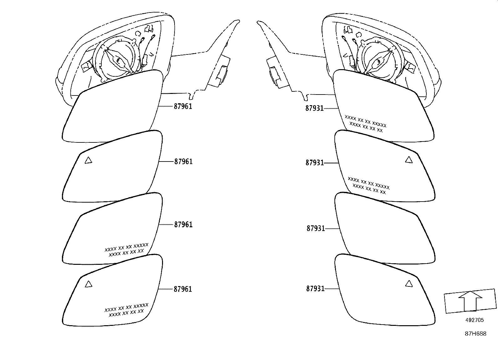 87914-WAA01 COVER, OUTER MIRROR, LOWER RH product image