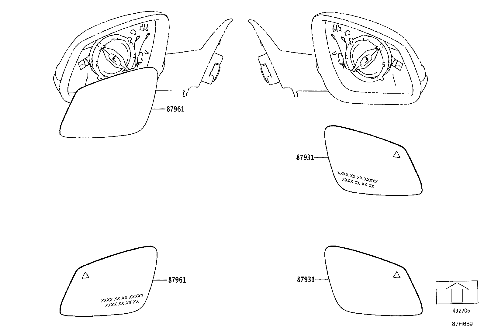 87931-WAA03 OUTER MIRROR, RH product image