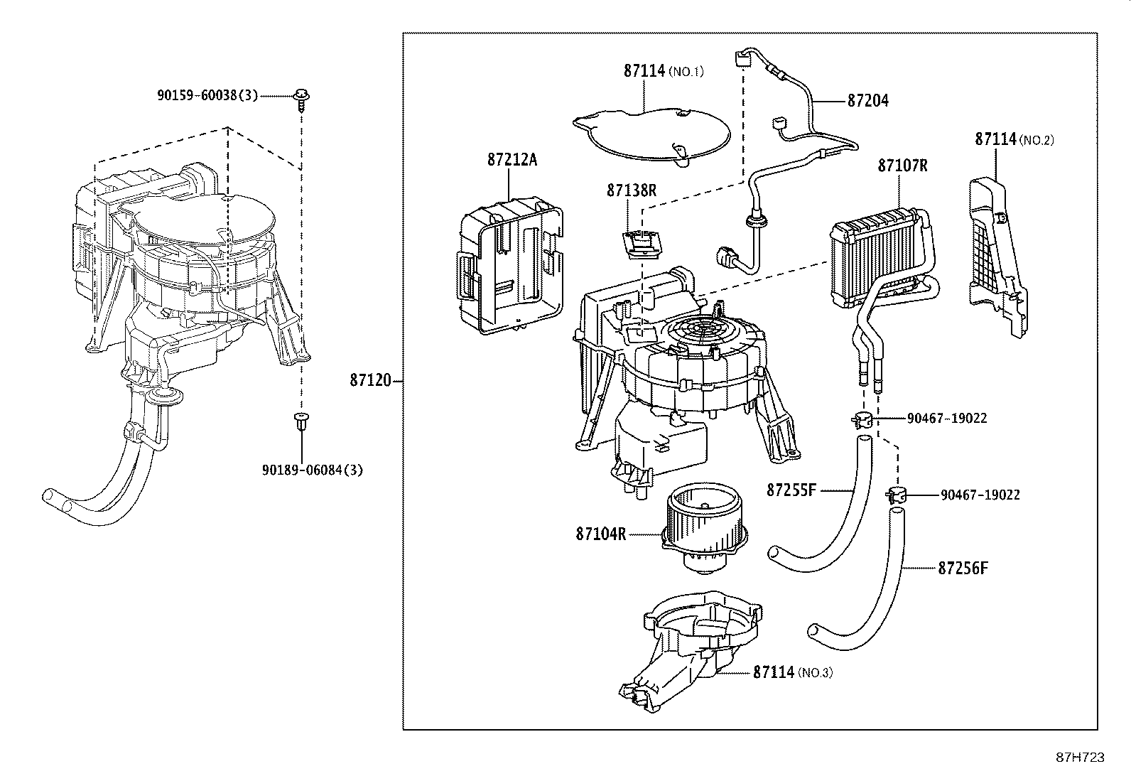 87101-26030 BRACKET SUB-ASSY, VISCOUS HEATER NO.1 product image