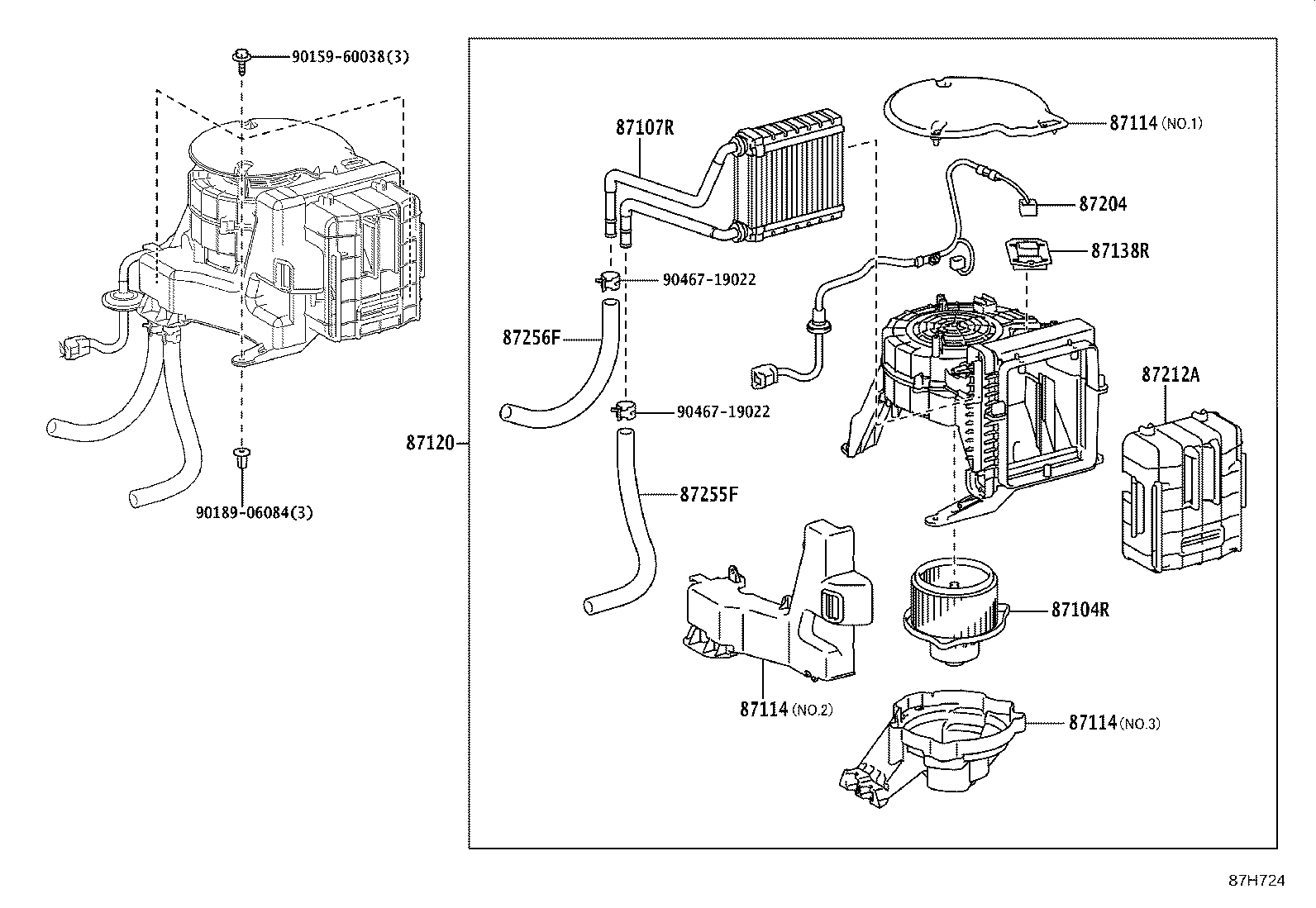 87101-26030 BRACKET SUB-ASSY, VISCOUS HEATER NO.1 product image