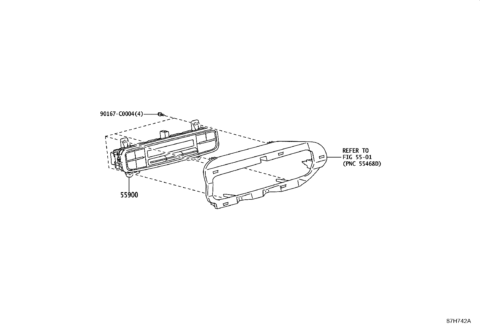 55990-02390 NOZZLE ASSY, DEFROSTER, LOWER product image