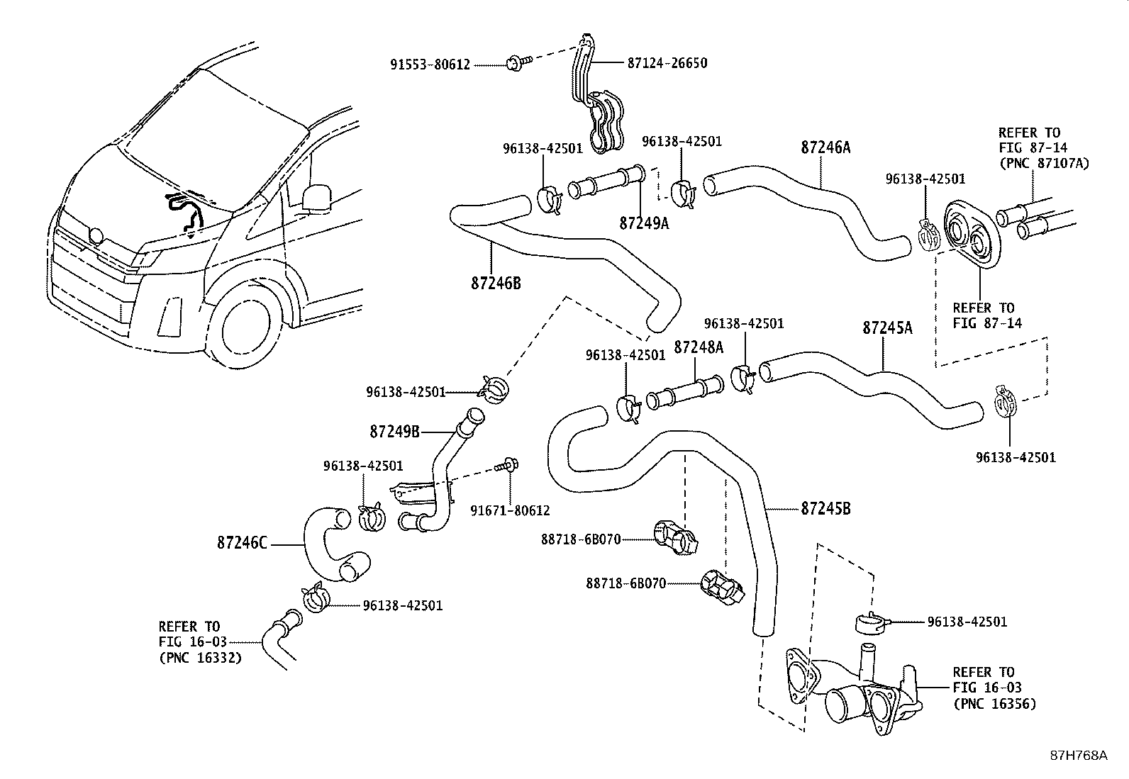 Toyota 87245-26N40 HOSE, HEATER WATER, INLET E