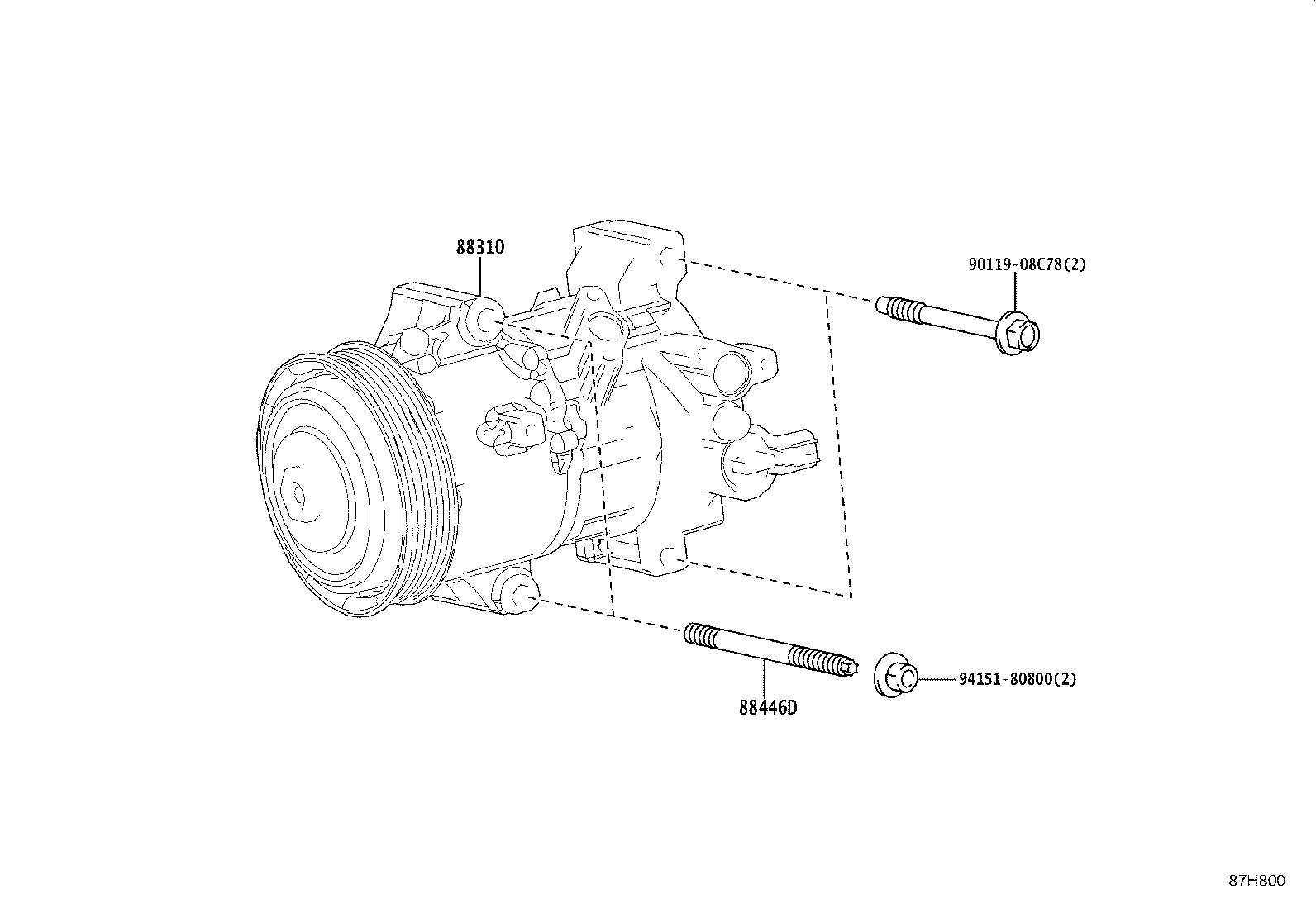 88310-02C30 COMPRESSOR ASSY, W/PULLEY product image