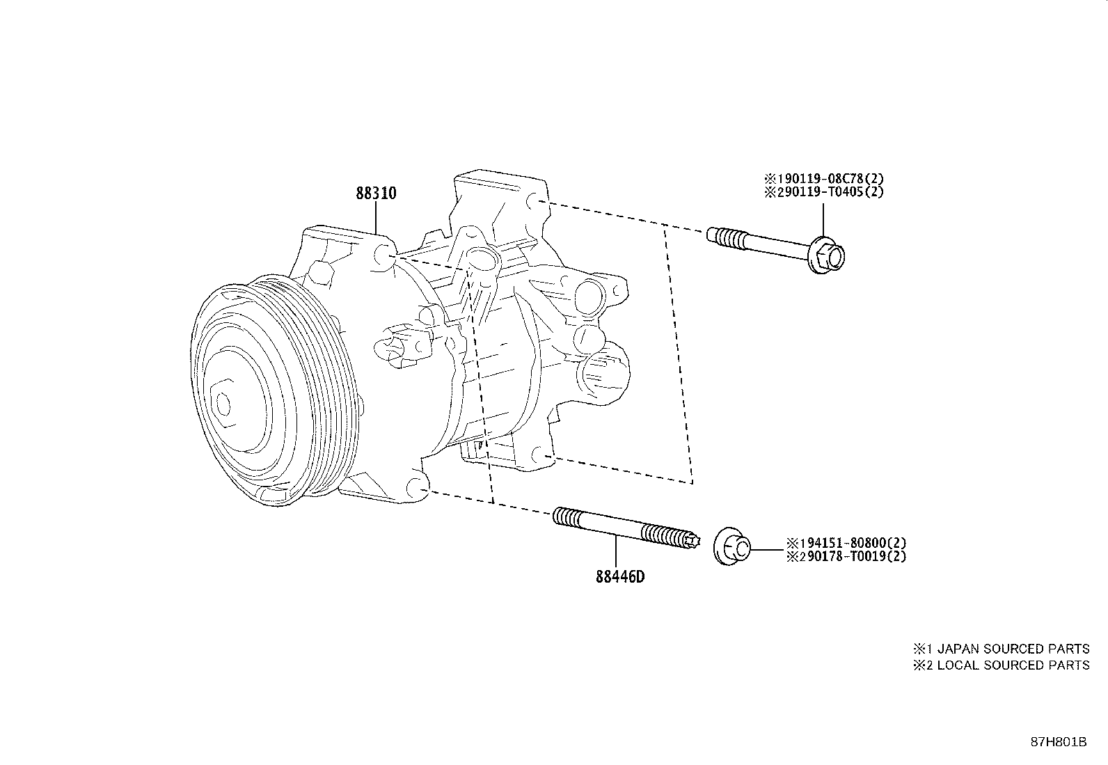 88310-02C30 COMPRESSOR ASSY, W/PULLEY product image