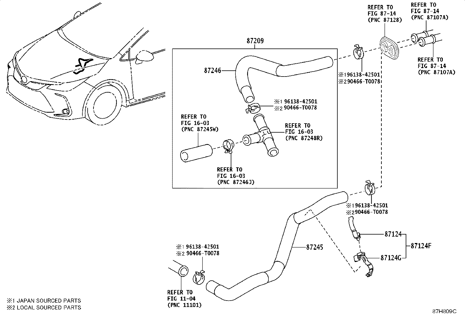 87245-F4100 HOSE, HEATER WATER, OUTLET product image