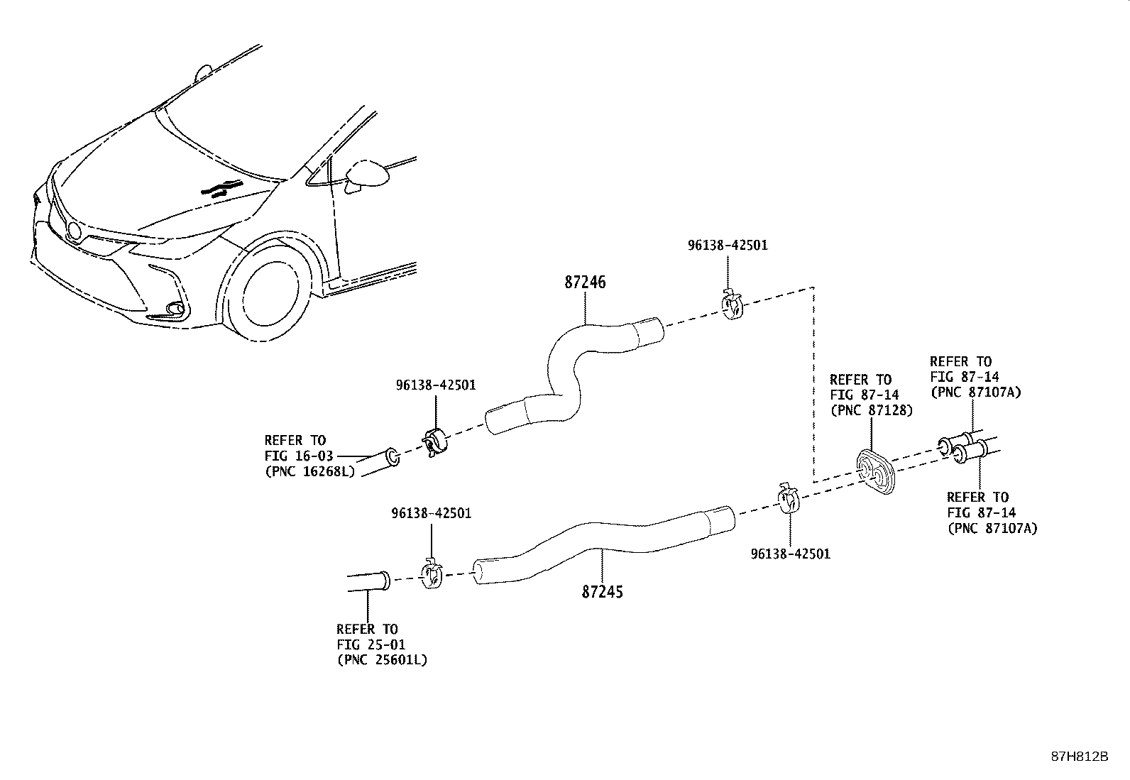 87245-F4100 HOSE, HEATER WATER, OUTLET product image