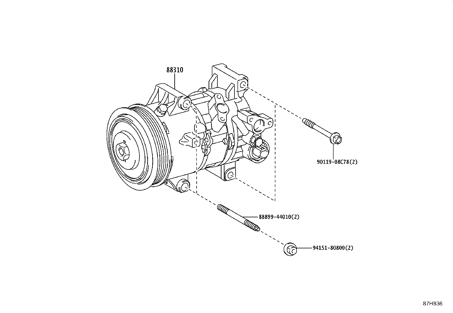 88370-11010 COMPRESSOR ASSY, W/MOTOR product image