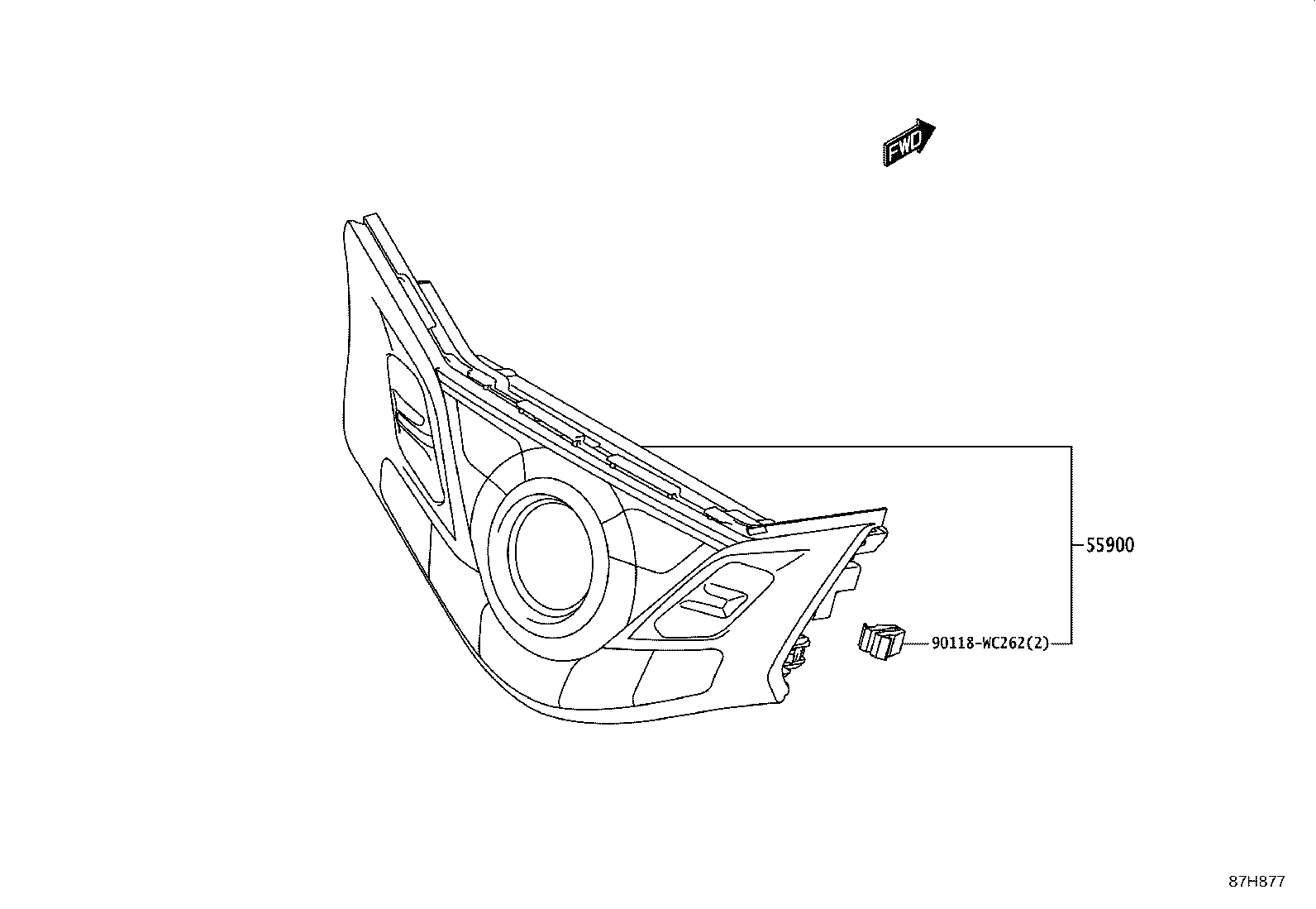 55950-WC001 NOZZLE ASSY, DEFROSTER product image